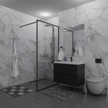 SHOWER GLASS GK-24-8мм черный матовый стекло бесцветное толщина 8_0