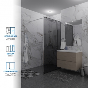 Инфографика 1 SHOWER GLASS GK-24-8мм хром блестящий стекло графитовое толщина 8_0