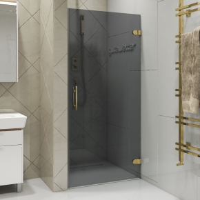 LUX DOOR GK-001-CH02 золотой металлик стекло графитовое правое открывание двери