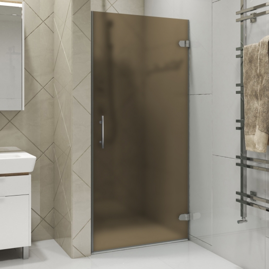 LUX DOOR GK-001-CH02 хром блестящий стекло бронзовое матовое правое открывание двери