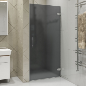 LUX DOOR GK-001-CH02 хром матовый стекло графитовое матовое правое открывание двери