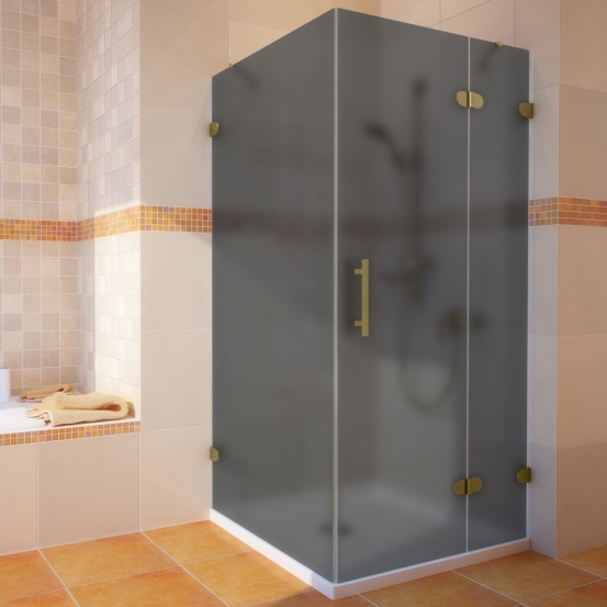 LUX SQUARE GK-003-CH02 золотой гальванический стекло графитовое матовое правое открывание двери