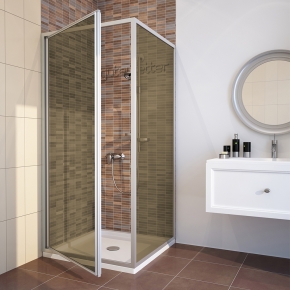 PRACTIC SQUARE GK-401 хром матовый стекло бронзовое