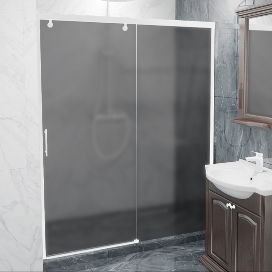 SLIDE DOOR GK-862 белый матовый стекло графитовое матовое