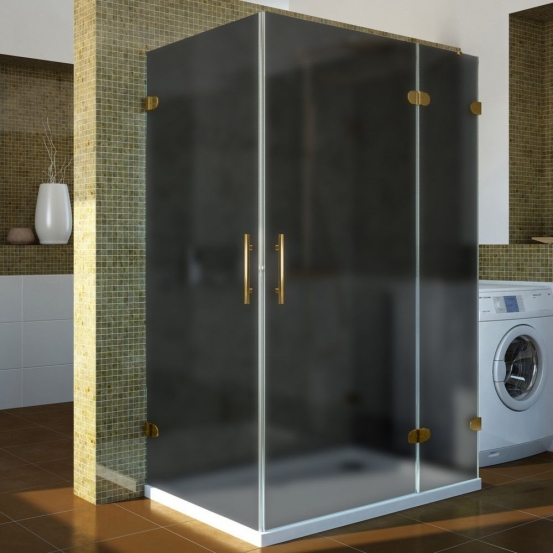 LUX SQUARE GK-004B4-CH02 золотой гальванический стекло графитовое матовое правое открывание двери