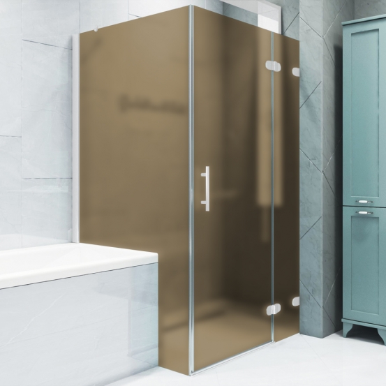 LUX RECTAN GK-003V1P-2522-CH02 белый матовый стекло бронзовое матовое правое открывание двери