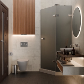 TREND DOOR GK-862AG135ONE-01 хром блестящий стекло графитовое матовое #4