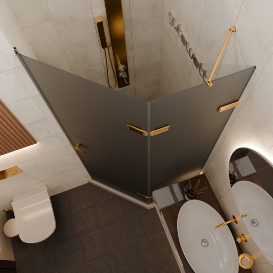 TREND DOOR GK-862AG135ONE-01 золотой гальванический стекло графитовое матовое #2