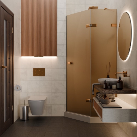 TREND DOOR GK-862AG135ONE-01 бронзовый стекло бронзовое матовое #4