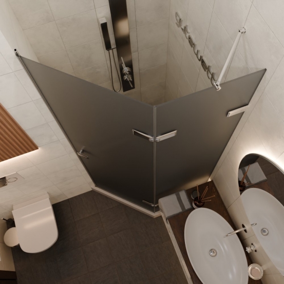 TREND DOOR GK-862AG135ONE-01 хром блестящий стекло графитовое матовое #2
