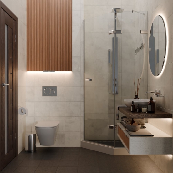 TREND DOOR GK-862AG135ONE-01 хром блестящий стекло бесцветное #4
