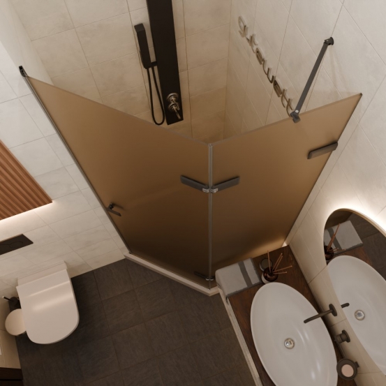 TREND DOOR GK-862AG135ONE-01 черный матовый стекло бронзовое матовое #2