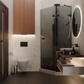 TREND DOOR GK-862AG135ONE-01 черный матовый стекло графитовое #4